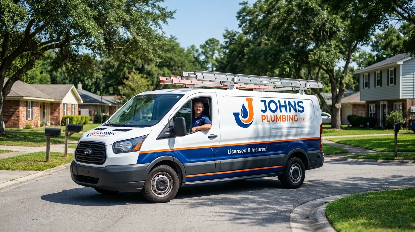 Johns Plumbing LLC service van in Monticello, FL