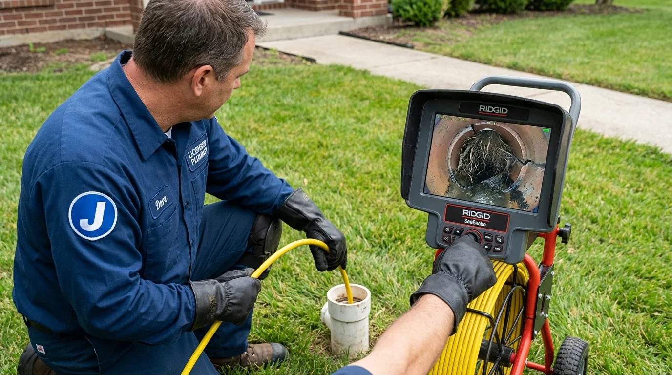 Sewer camera inspection being performed by Johns Plumbing LLC in Monticello